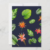 Tropische bladeren en bloemen Retro bruiloft Kaart (Achterkant)
