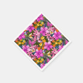 Tropische bladeren en bloemen servet (Hoek)