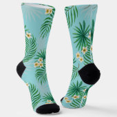 Tropische bladeren en bloemen sokken (Gebogen)