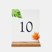 Tropische bladeren en bloemen Tafelnummer Acryl Bord (Voorkant)