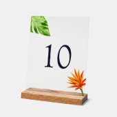 Tropische bladeren en bloemen Tafelnummer Acryl Bord (Hoek)