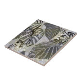 Tropische bladeren en bloemen. tegeltje (Zijkant)