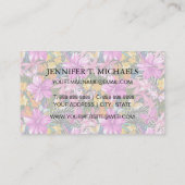 Tropische bladeren en bloemen visitekaartje (Achterkant)