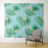 Tropische bladeren en bloemen wandkleed (In Situ (horizontaal))