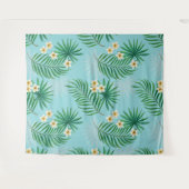 Tropische bladeren en bloemen wandkleed (Voorkant (horizontaal))