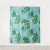 Tropische bladeren en bloemen wandkleed (Voorkant)