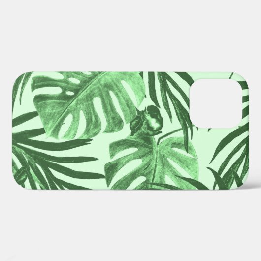 Tropische bladeren en bloemen, waterverf. Case-Mate iPhone case (Achterkant (horizontaal))