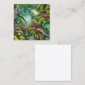 Tropische bladeren en bloemen zijn beroemd om hun vierkante visitekaartje (Voorkant / Achterkant)