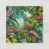 Tropische bladeren en bloemen zijn beroemd om hun vierkante visitekaartje (Voorkant)