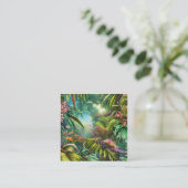Tropische bladeren en bloemen zijn beroemd om hun vierkante visitekaartje (Staand voorkant)