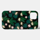 Tropische bladeren en bloemen - zwart patroon Case-Mate iPhone case (Achterkant (horizontaal))