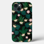 Tropische bladeren en bloemen - zwart patroon Case-Mate iPhone case (Achterkant)