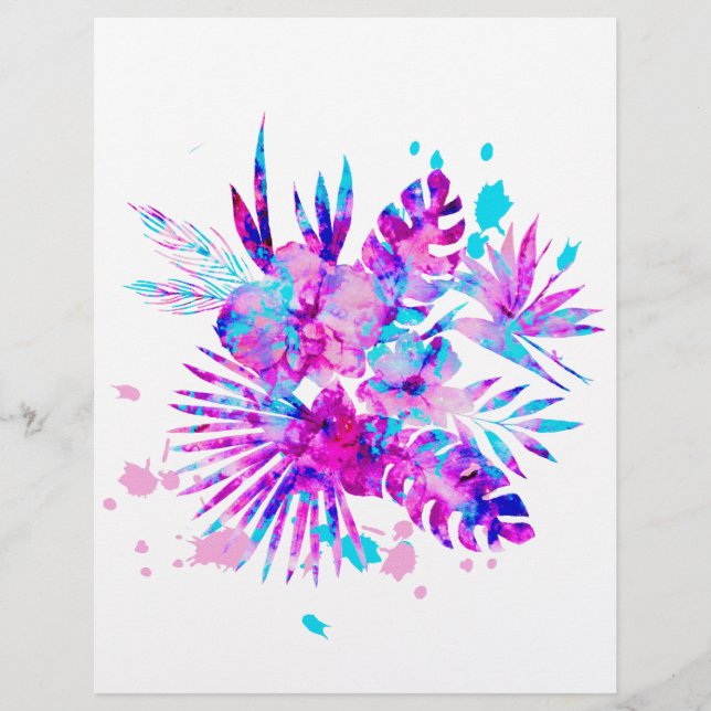 Tropische bladeren en bloesems (Voorkant)