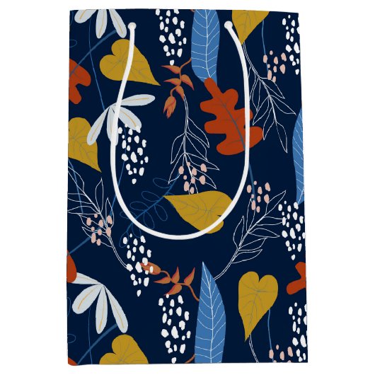 Tropische bladeren en bloesems medium cadeauzakje (Voorkant)