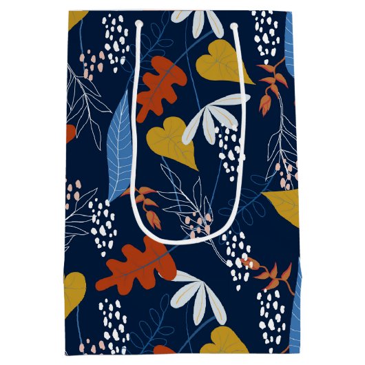 Tropische bladeren en bloesems medium cadeauzakje (Achterkant)