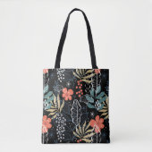 Tropische bladeren en bloesems tote bag (Voorkant)