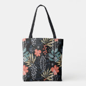 Tropische bladeren en bloesems tote bag (Achterkant)