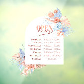 Tropische bladeren en boog open uren venster klamp raamsticker (Vel 3)