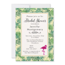 Tropische bladeren en een roze Vrijgezellenfeest v