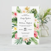 Tropische bladeren en geventileerde platte Lijsten Kaart (Staand voorkant)