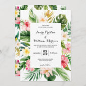 Tropische bladeren en geventileerde platte Lijsten Kaart (Voorkant / Achterkant)