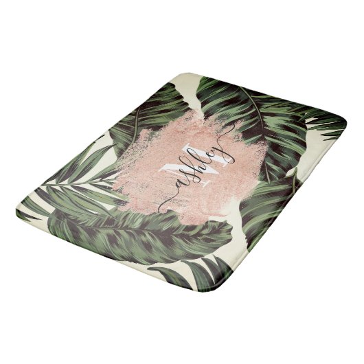 Tropische bladeren en glitter badmat (Gekanteld)