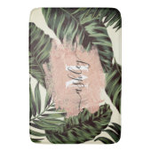 Tropische bladeren en glitter badmat (Voorkant Verticaal)