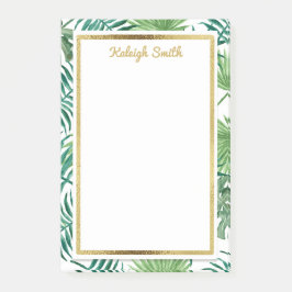 Tropische Bladeren en Goud Gepersonaliseerde Post  Post-it® Notes