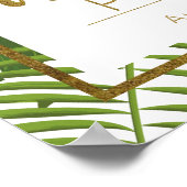 Tropische bladeren en gouden welkome trouwbord poster (Hoek)