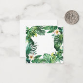 Tropische bladeren en Hibiscus-Lijst Notitiekaartje (Voorkant / Achterkant in situ)