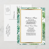 Tropische bladeren en Kaart van de Gold Trunk Part (Voorkant / Achterkant)