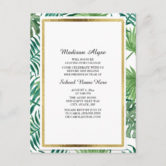 Tropische bladeren en Kaart van de Gold Trunk Part (Voorkant)