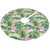 Tropische bladeren en kerstboomrokken imitatie linnen kerstboom kleed (Gekanteld)