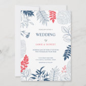 Tropische bladeren en lijst voor bloementeelt kaart (Voorkant)