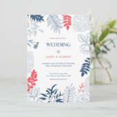 Tropische bladeren en lijst voor bloementeelt kaart (Staand voorkant)