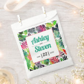 Tropische bladeren en namen maximalistische bruilo bedankzakje (Geknipt)