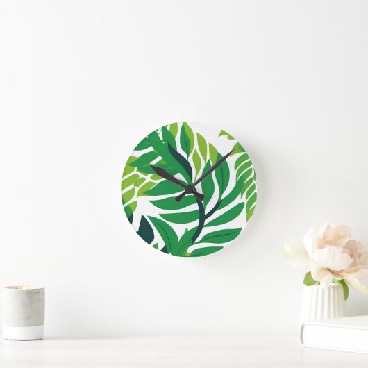 Tropische bladeren en Planten Ronde Klok (Huis)