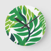 Tropische bladeren en Planten Ronde Klok (Voorkant)