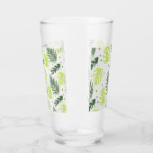 Tropische bladeren en polka stippen op de textuur. glas (Links)