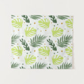 Tropische bladeren en polka stippen op de textuur. wandkleed (Voorkant (horizontaal))