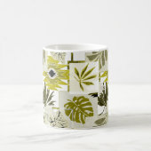 Tropische bladeren en sierelementen. koffiemok (Center)