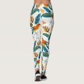 Tropische bladeren en vogels patroon leggings (Achterkant)