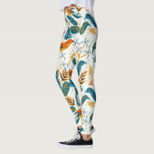 Tropische bladeren en vogels patroon leggings (Links)
