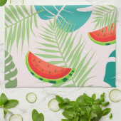 Tropische bladeren en watermeloenen theedoek (Gevouwen)