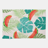 Tropische bladeren en watermeloenen theedoek (Horizontaal)