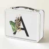 Tropische bladeren Faux Gold Foil Letter A Monogra (Achterkant)