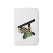 Tropische bladeren Faux Gold Foil Letter A Monogra Badmat (Voorkant Verticaal)