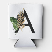 Tropische bladeren Faux Gold Foil Letter A Monogra Blikjeskoeler (Voorkant)