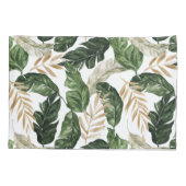 Tropische bladeren Faux Gold Foil Letter A Monogra Kussensloop (Achterkant)