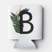 Tropische bladeren Faux Gold Foil Letter B Monogra Blikjeskoeler (Achterkant)
